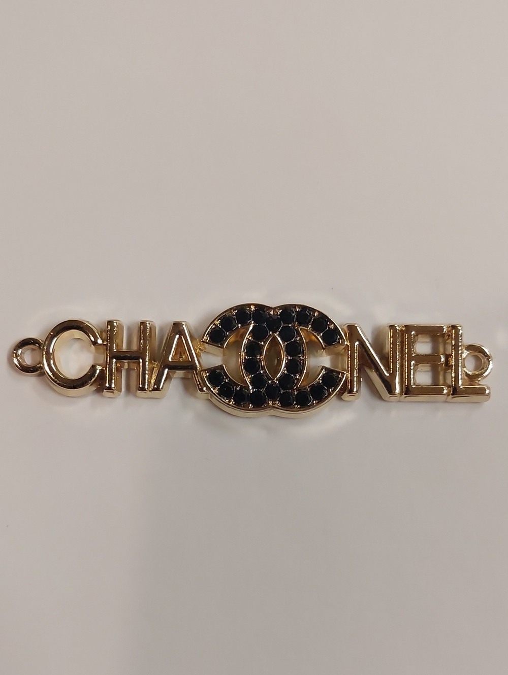 CC Gold & Black Crystal Charm Pendant
